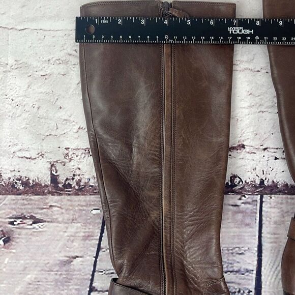 Cole Haan x Nike Air Boots Leather Heeled Knee High Womens 8.5B Riding Brown - Picture 7 of 14